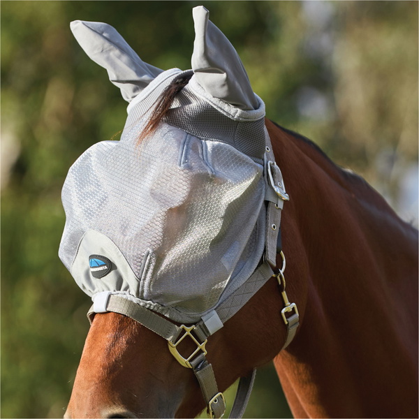 2026 WeatherBeeta Comfitec Hexi Shield Fly Mask With Ears & Nose 1029983001 - Silver